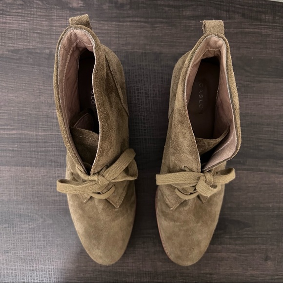 Caslon Gia lace up bootie brown suede stacked heel size 40 - Picture 5 of 11